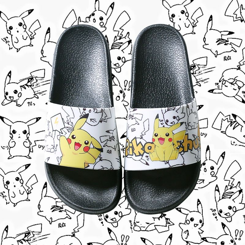 Cosplay Korean Anime - Anime Pikachu Couple Summer Slippers Eva