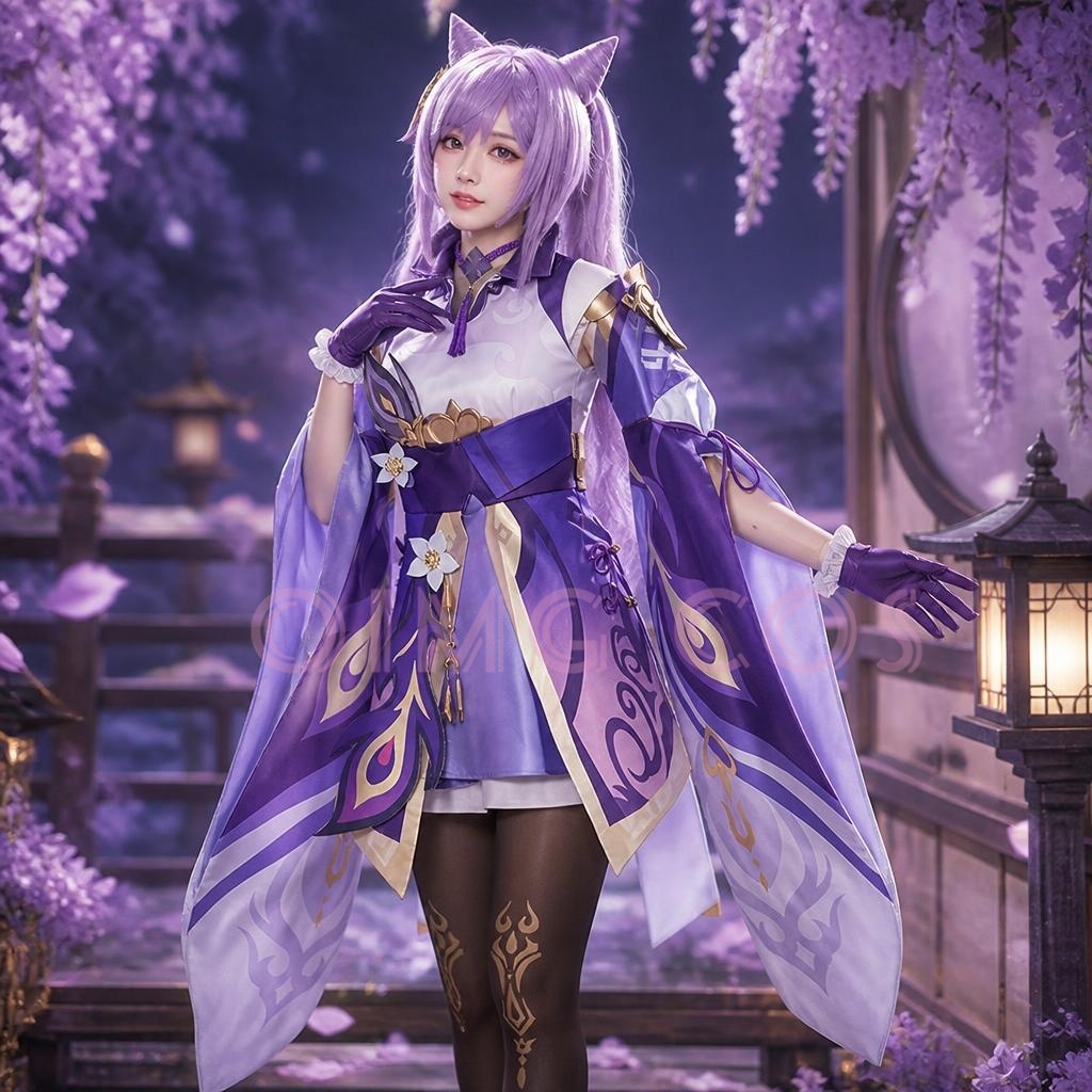 Anime Cosplay Jumpsuit - Genshin Impact Keqing Cosplay Costume Uniform