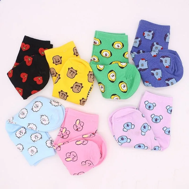 Kawaii BT21 Cartoon Socks Cute - огляд і ціна Cosplay Korean Anime
