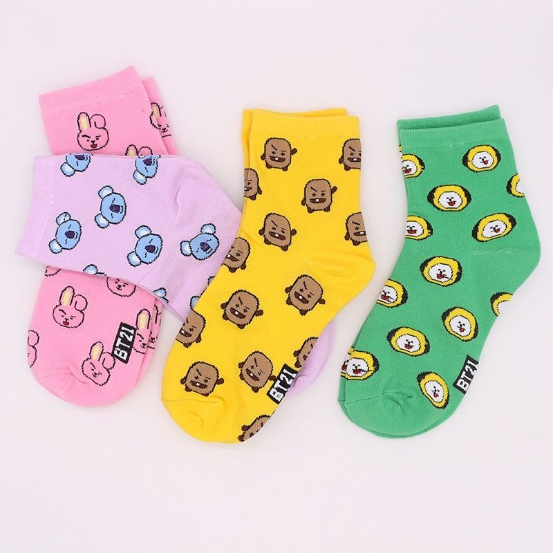 Kawaii BT21 Cartoon Socks Cute - огляд і ціна Cosplay Korean Anime