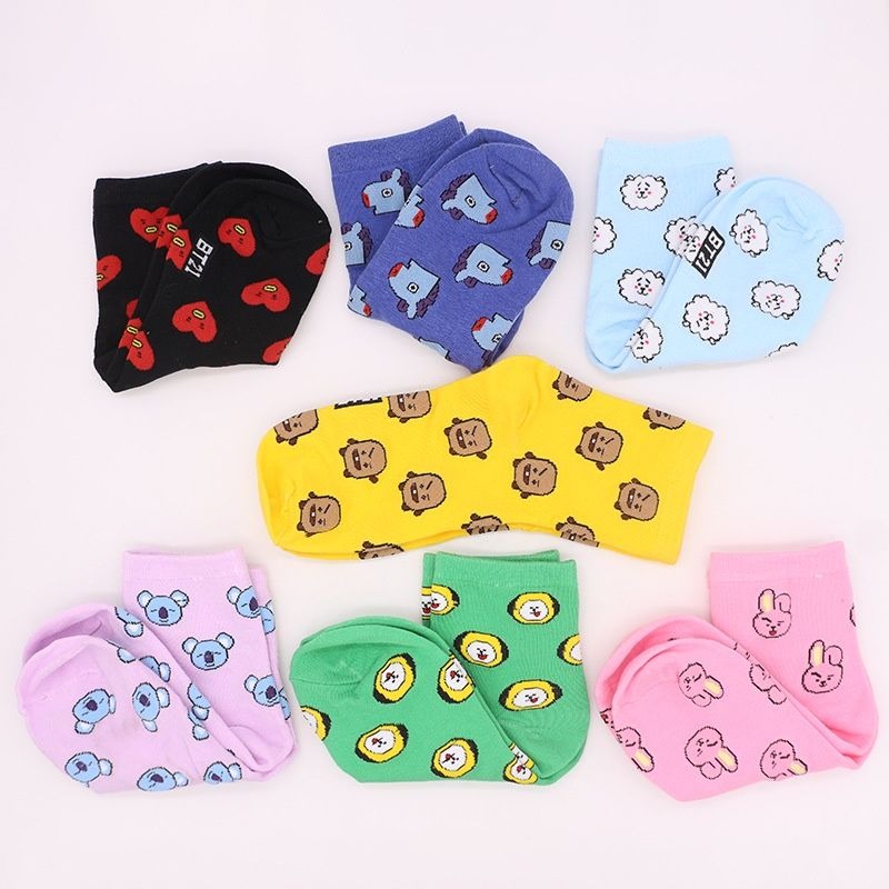Kawaii BT21 Cartoon Socks Cute - огляд і ціна Cosplay Korean Anime