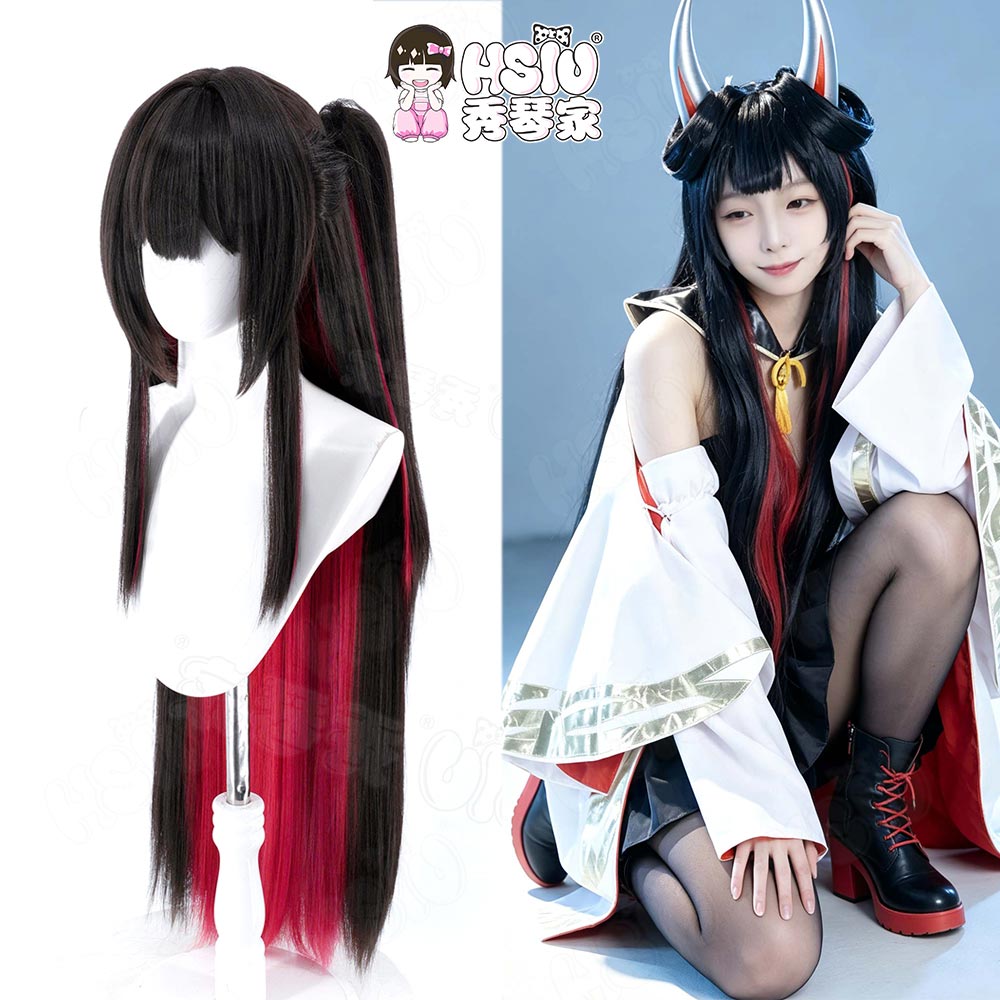 HSIU Game Azur Lane Hatsuzuki  - огляд і ціна Anime Cosplay Long Black Hair