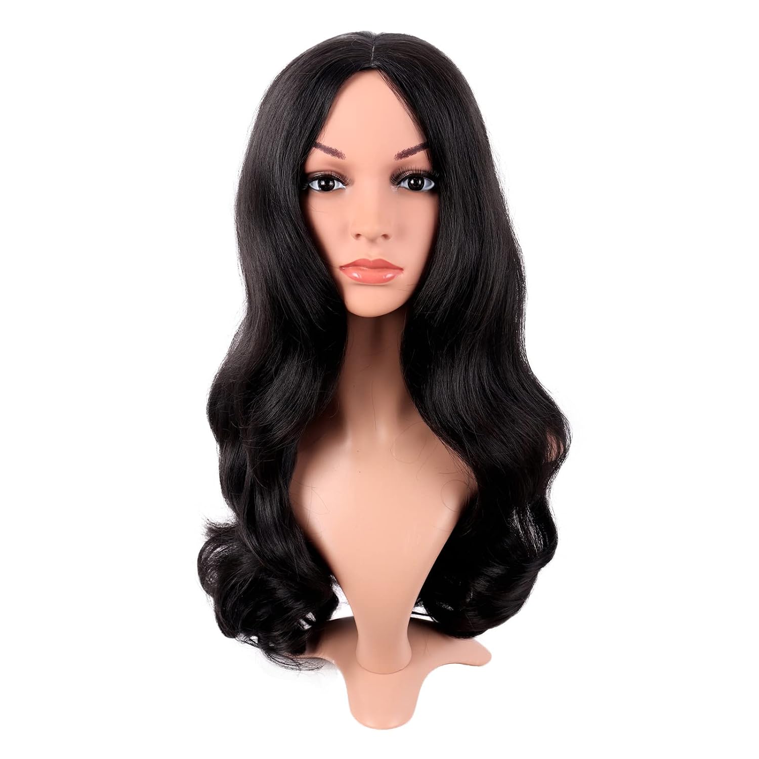 Long Curly Hair Middle Part Co - огляд і ціна Anime Cosplay Long Black Hair