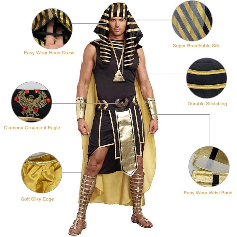 Men Egyptian Costume Set 7 Pcs - огляд і ціна Egypt Cosplay Anime