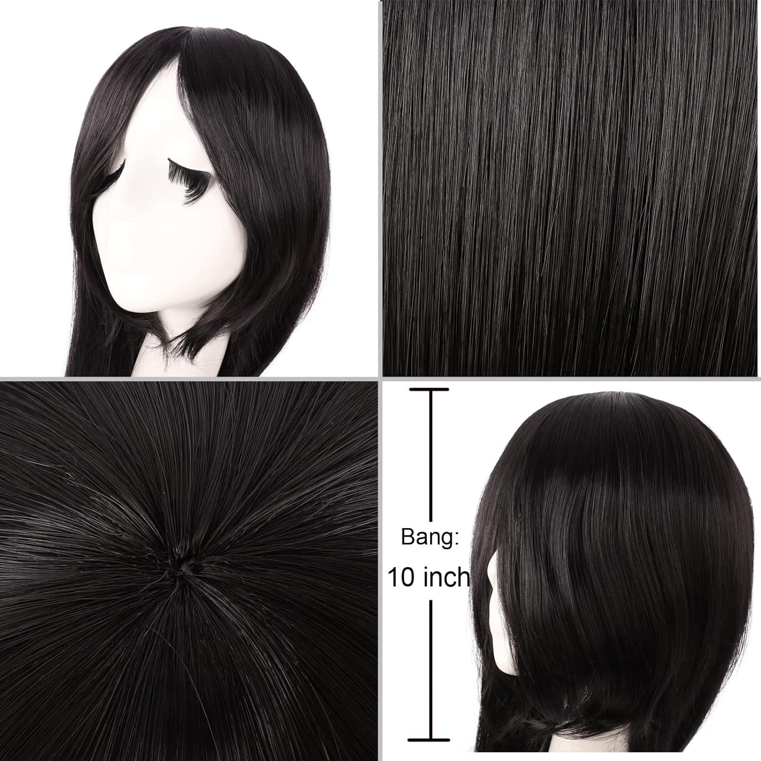 40 Inch 100 cm Long Straight C - огляд і ціна Anime Cosplay Long Black Hair