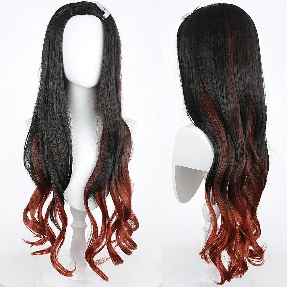 Black Dark Red Gradient Color  - огляд і ціна Anime Cosplay Long Black Hair