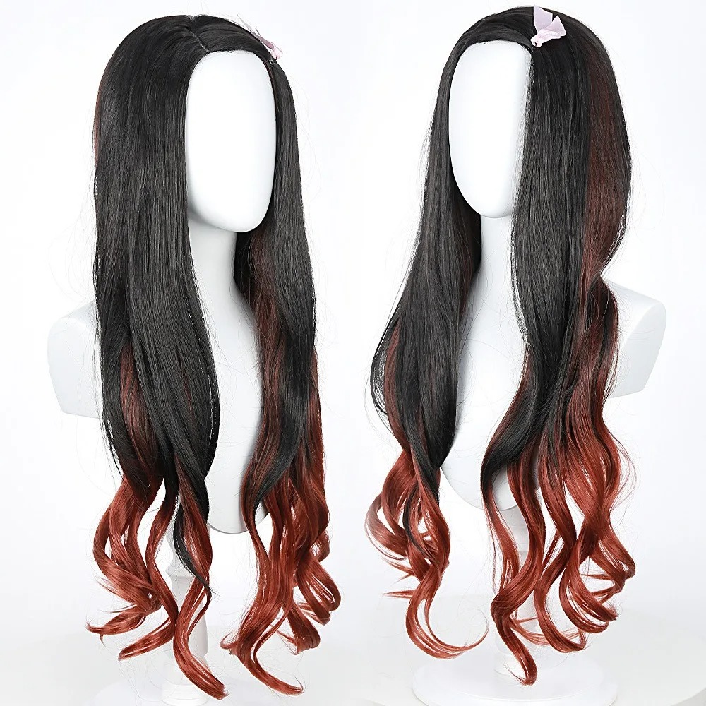 Black Dark Red Gradient Color  - огляд і ціна Anime Cosplay Long Black Hair