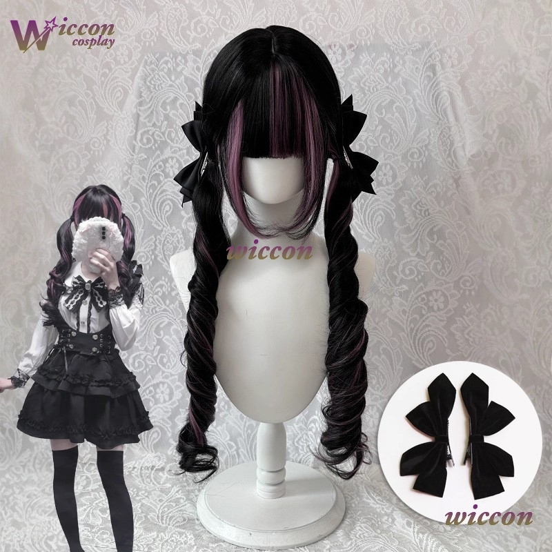 Comic ‌Black Wig with Pink Cos - огляд і ціна Anime Cosplay Long Black Hair