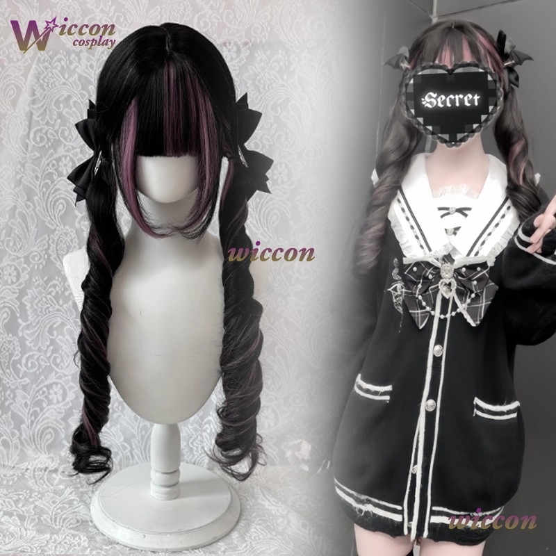 Comic ‌Black Wig with Pink Cos - огляд і ціна Anime Cosplay Long Black Hair