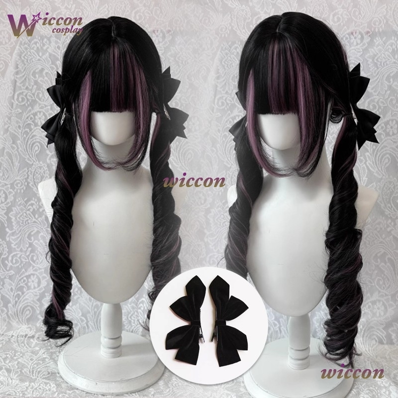 Comic ‌Black Wig with Pink Cos - огляд і ціна Anime Cosplay Long Black Hair