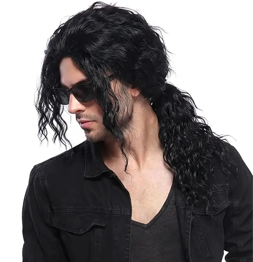 Anime Michael Jackson Cosplay  - огляд і ціна Anime Cosplay Long Black Hair